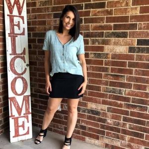 Seafoam Button Up Blouse